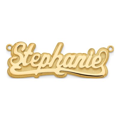 Gold-Plated Sterling Silver Personalized 3D Name Plate Pendant – view 3