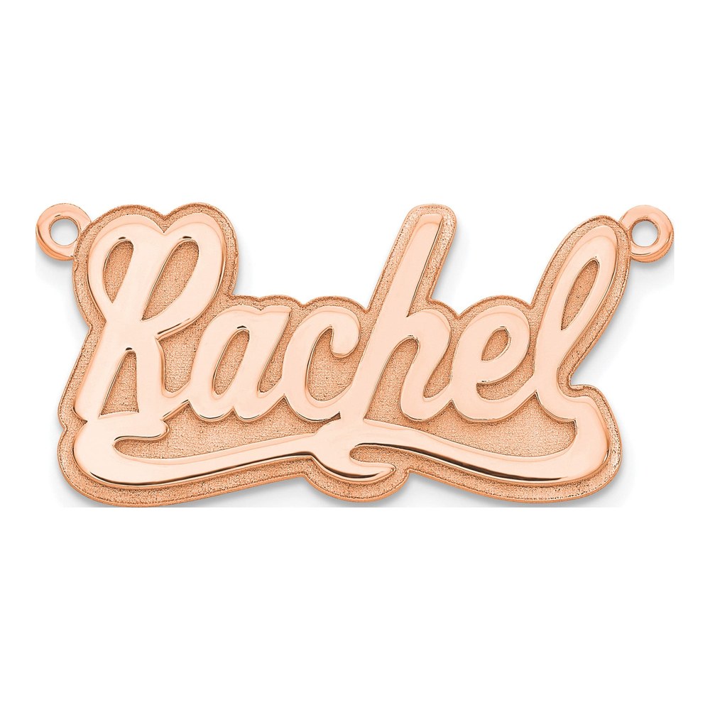 Sterling Silver/rose-Plated 3-D Polished Name Plate