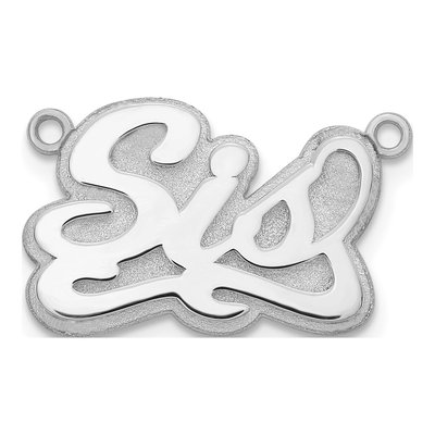 Sterling Silver 3D Name Plate Pendant – view 2