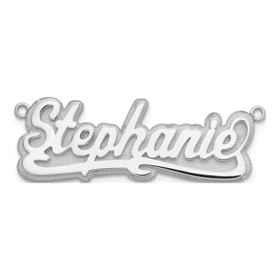 14K White Gold Personalized 3D Name Plate Pendant – view 5