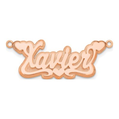 14K Rose Gold 3D Hearts Name Plate Pendant