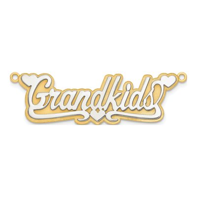 14K Two-Tone Gold Personalized Name Plate Pendant – view 5