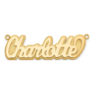 Gold-Plated Sterling Silver Personalized 3D Name Plate Pendant – view 4