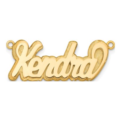 Gold-Plated Sterling Silver Personalized 3D Name Plate Pendant