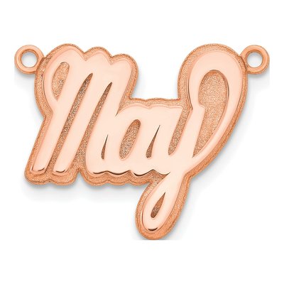 14K Rose Gold 3D Name Plate Pendant – view 2