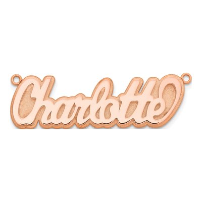 14K Rose Gold 3D Name Plate Pendant – view 5