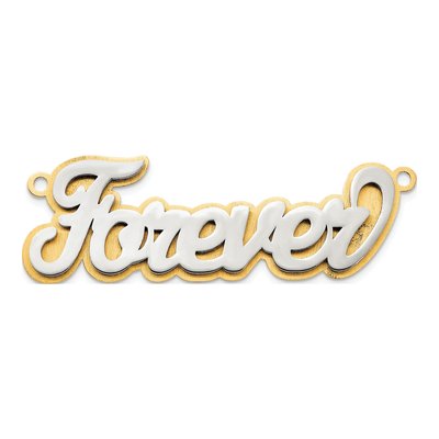 14K Two-Tone Gold 3D Name Plate Pendant – view 5