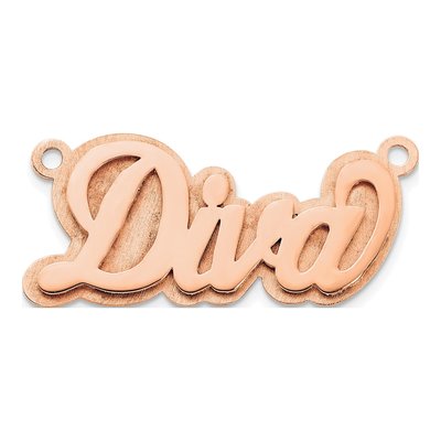 Rose Gold-Plated Sterling Silver Personalized Name Plate Pendant