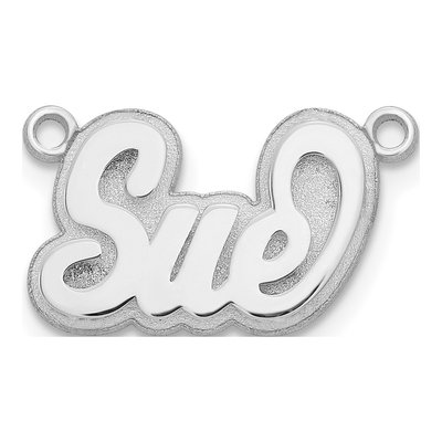 Sterling Silver 3D Name Plate Pendant – view 2