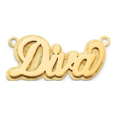 14K Yellow Gold 3D Name Plate Pendant