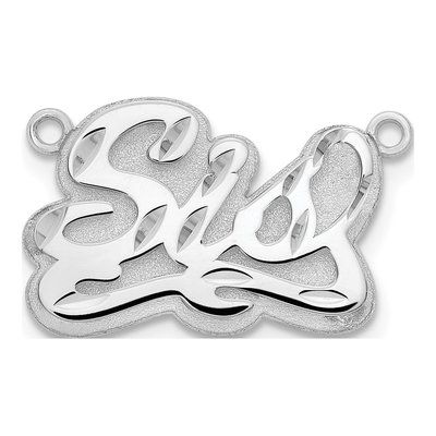 14K White Gold Personalized 3D Name Plate Pendant – view 2