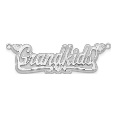 Sterling Silver Personalized Heart Name Plate Pendant – view 3