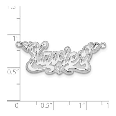 Sterling Silver Personalized Heart Name Plate Pendant – view 5