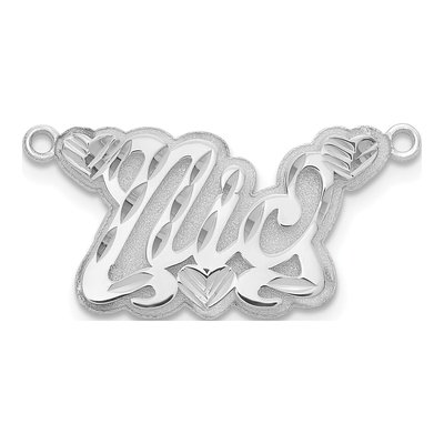 14K White Gold Personalized Heart Name Plate Pendant – view 2