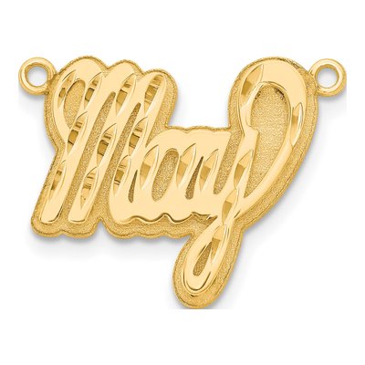 14K Yellow Gold 3D Name Plate Pendant – view 2