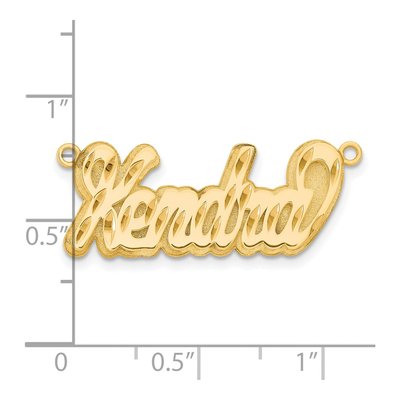 14K Yellow Gold 3D Name Plate Pendant – view 3