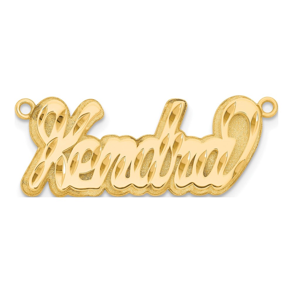 14K Yellow Gold 3-D Diamond-Cut Name Plate