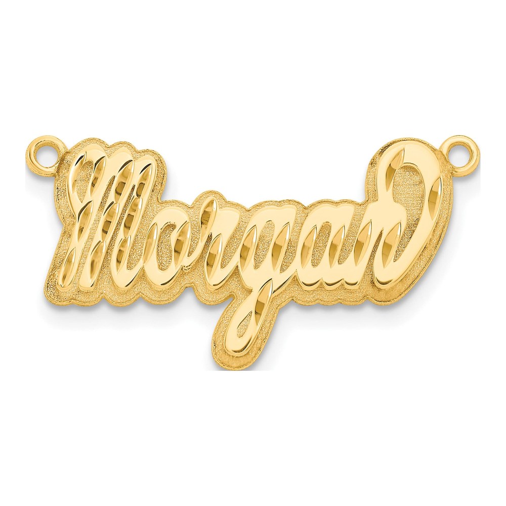 Sterling Silver/gold-Plated 3-D Diamond-Cut Name Plate