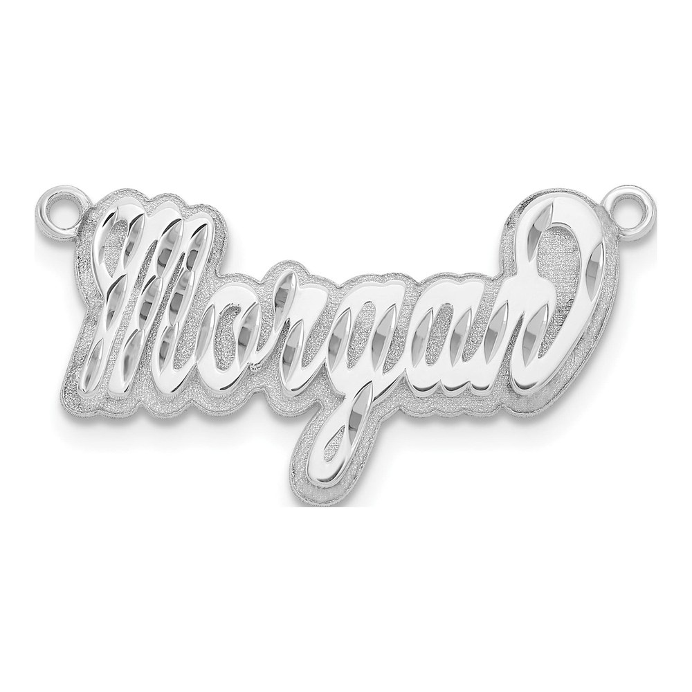 Sterling Silver/rhodium-Plated 3-D Diamond-Cut Name Plate