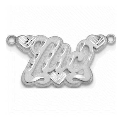 Sterling Silver Personalized Heart Name Plate Pendant – view 2