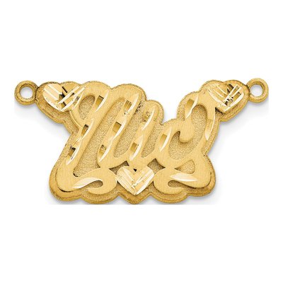 14K Yellow Gold Personalized Heart Name Plate Pendant – view 2