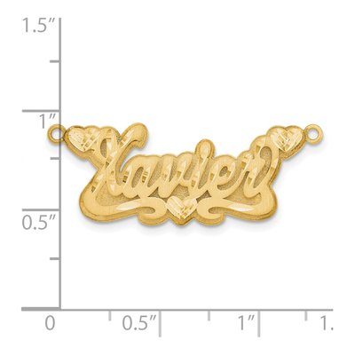 14K Yellow Gold Personalized Heart Name Plate Pendant – view 3