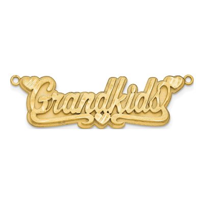14K Yellow Gold Personalized Heart Name Plate Pendant – view 4