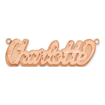 Rose Gold-Plated Sterling Silver Personalized Name Plate Pendant – view 4