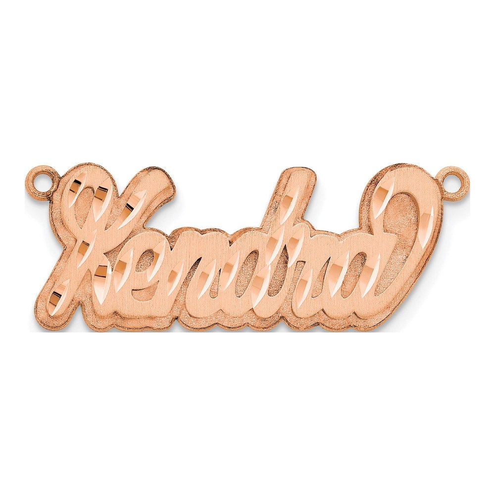 Sterling Silver/rose-Plated 3-D Satin Diamond-Cut Name Plate