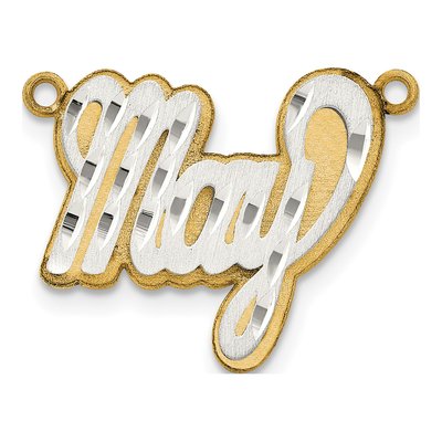 14K Two-Tone Gold Personalized Name Plate Pendant – view 2