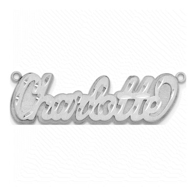 14K White Gold Personalized Name Plate Pendant – view 4