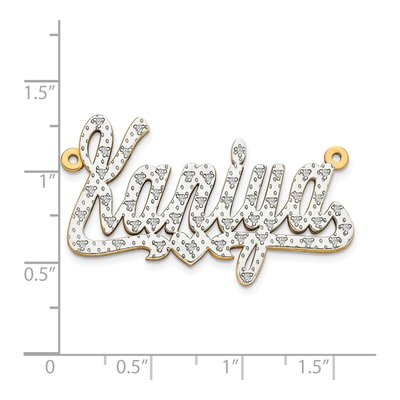 14K White Gold 1/5 ct tw Diamond Name Plate Pendant – view 2