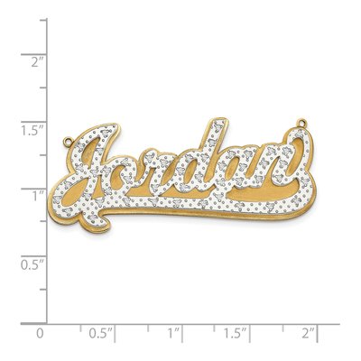 14K Yellow Gold 1/5 ct tw Diamond Personalized Name Plate Pendant – view 2