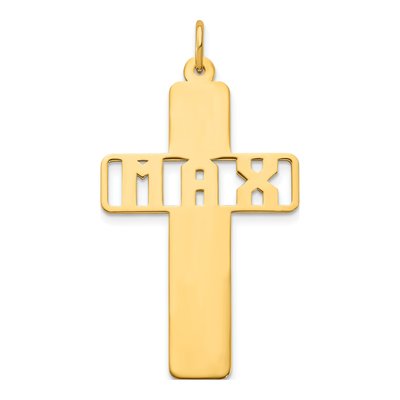 Gold-Plated Sterling Silver Personalized Cut-Out Name Pendant