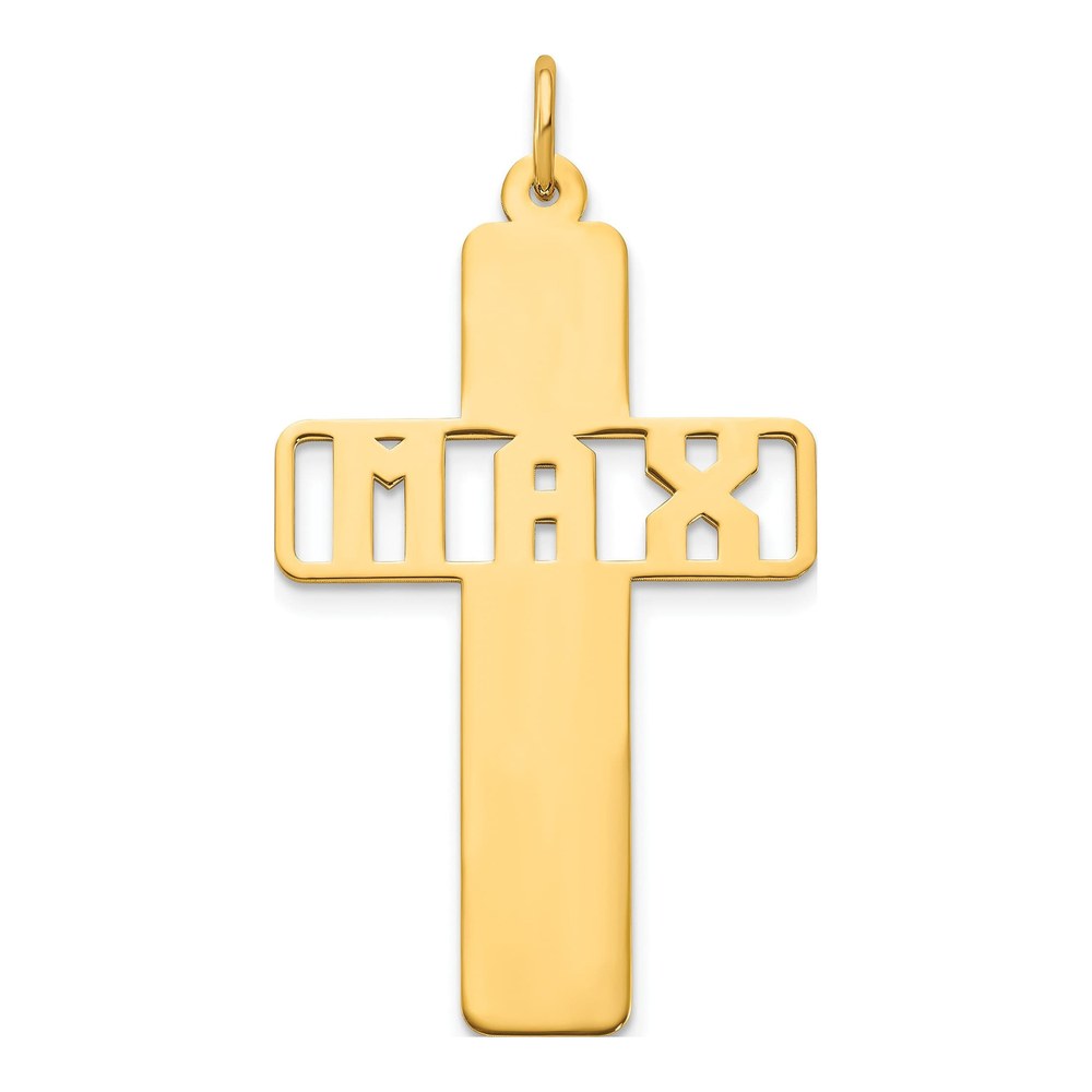 14K Yellow Gold With Cut-Out With Name Charm Pendant