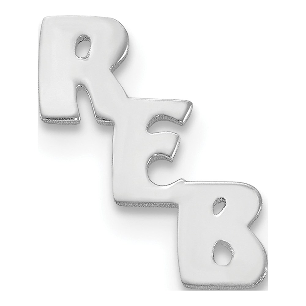 Sterling Silver/rhodium-Plated Small Cut-Out Monogram Tie Tac