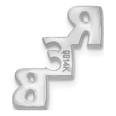 14K White Gold Personalized Monogram Tie Tac – view 3