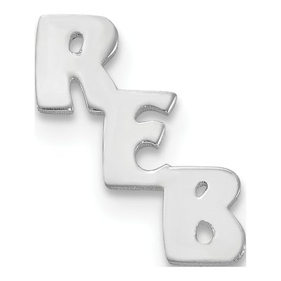 14K White Gold Personalized Monogram Tie Tac