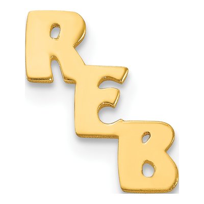 14K Yellow Gold Personalized Monogram Tie Tac