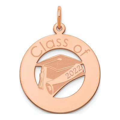 Rose Gold-Plated Sterling Silver Personalized Graduation Charm