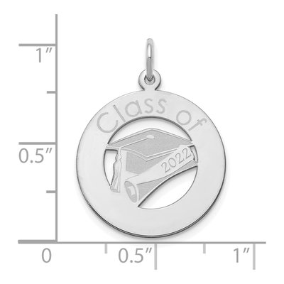 14K White Gold Personalized Graduation Charm – view 3