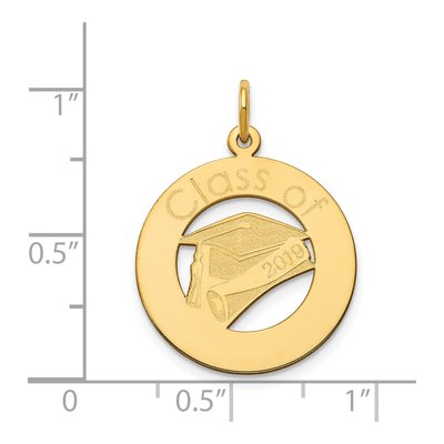 14K Yellow Gold Personalized Graduation Charm – view 3