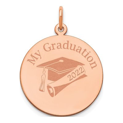 Rose Gold-Plated Sterling Silver Personalized Graduation Charm