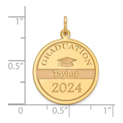 Gold-Plated Sterling Silver Personalized Graduation Charm – view 2