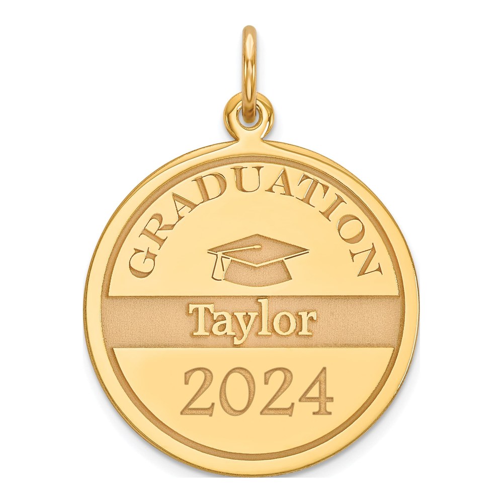 Gold-Plated Sterling Silver Personalized Graduation Charm
