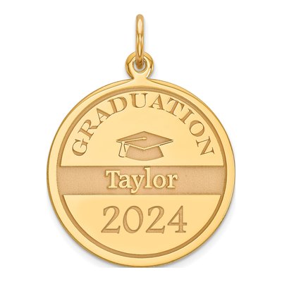 Gold-Plated Sterling Silver Personalized Graduation Charm