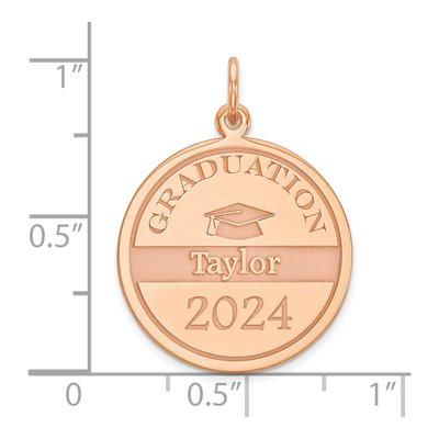 Rose Gold-Plated Sterling Silver Personalized Graduation Charm – view 2