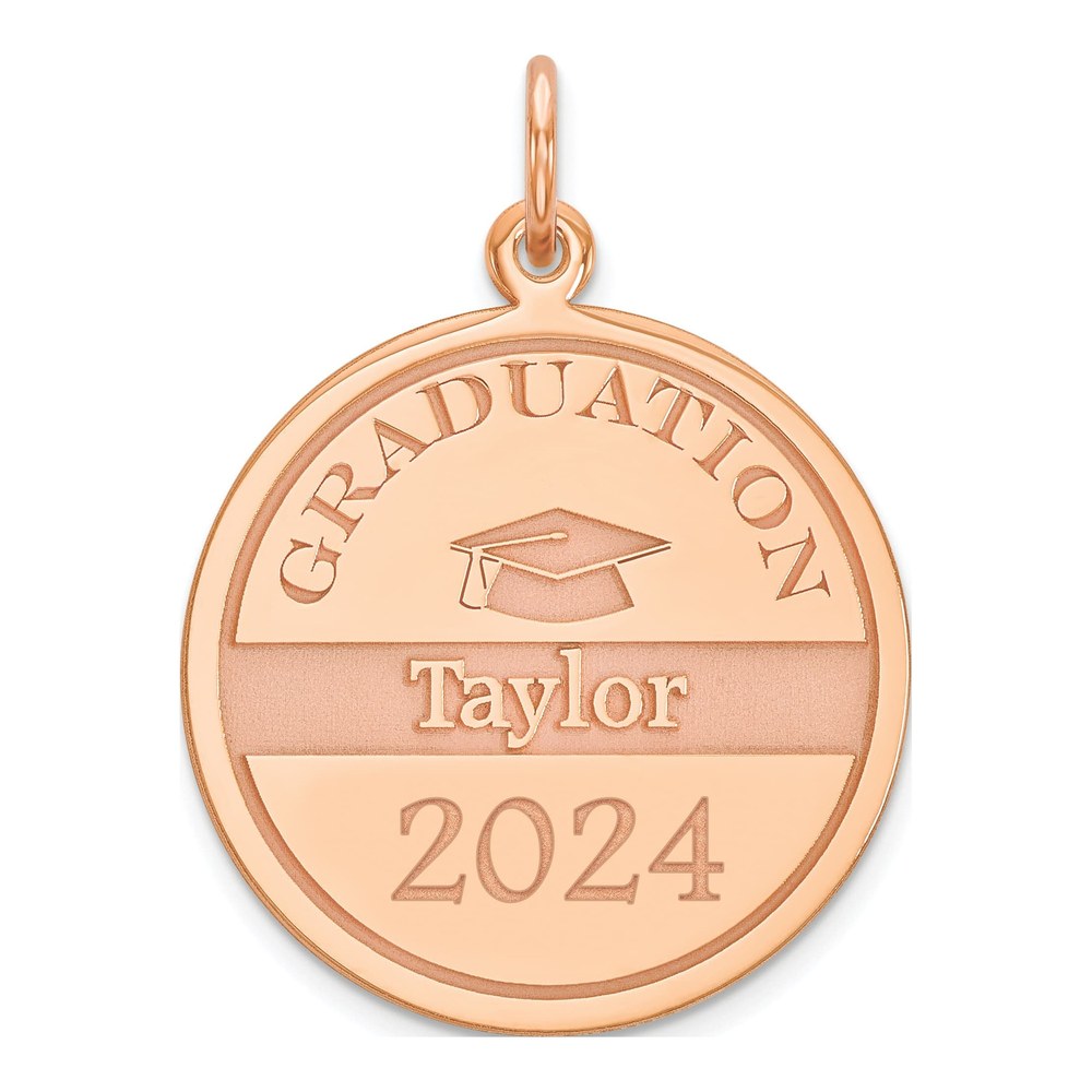 Rose Gold-Plated Sterling Silver Personalized Graduation Charm