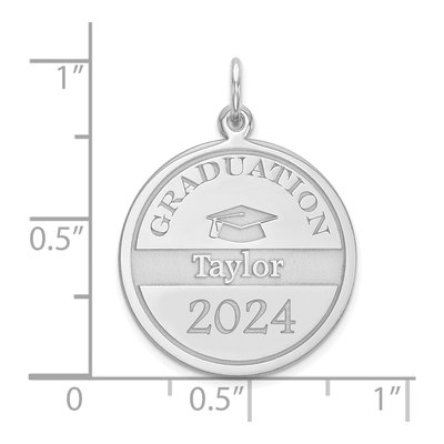 Sterling Silver Personalized Graduation Charm – view 2
