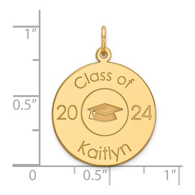 Gold-Plated Sterling Silver Personalized Graduation Charm – view 2